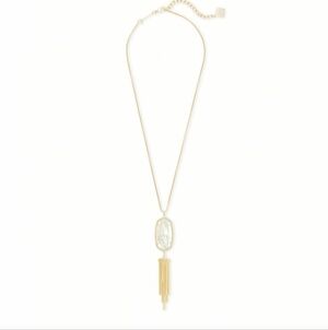 Kendra Scott Ivory Mother Of Pearl Rayne Pendant Necklace Euc Retired!
